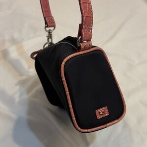 Y2K Vintage Tommy Hilfiger Black Nylon + Pink Croc Mini Shoulder Bag